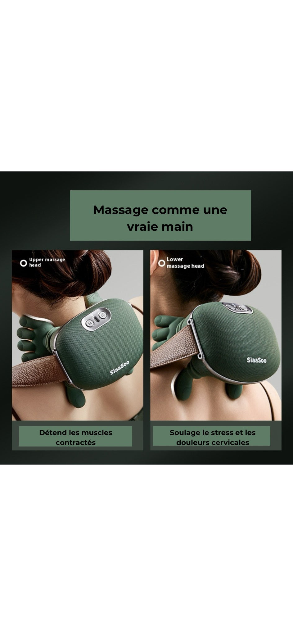 Bionic Neck Shoulder Massager Heated Back Massagers Electric Kneading Muscles Massage Pillow Neck Waist Leg Body ﻿3-Level Modes